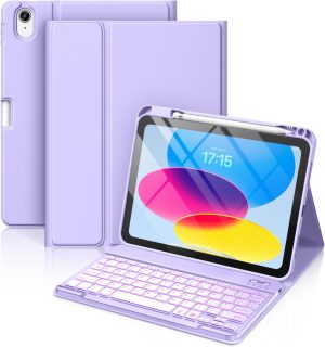 Hamile iPad 10th/11th Gen A16 Keyboard Case, Purple