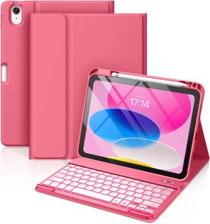 Hamile iPad 10th/11th Gen A16 Keyboard Case, Pink