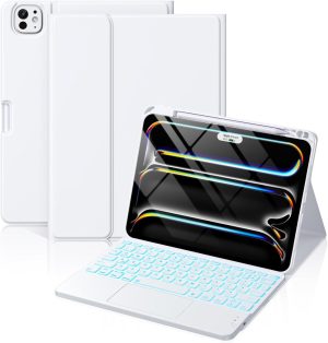 Hamile iPad Pro 11" M5/M4 Keyboard Case, White