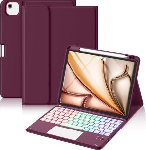 Hamile iPad Air 11" / Pro 11" Keyboard Case, Mulberry