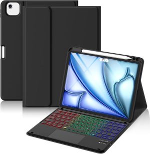 Hamile iPad Air 11" M4/M3/M2 Keyboard Case, Black