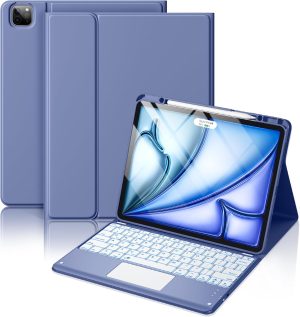 Hamile iPad Air 13" / Pro 12.9" Keyboard Case, Blue Gray