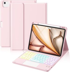 Hamile iPad Air 11" M4/M3/M2 Keyboard Case, Pink