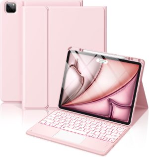 Hamile iPad Air 13" / Pro 12.9" Keyboard Case, Light Pink