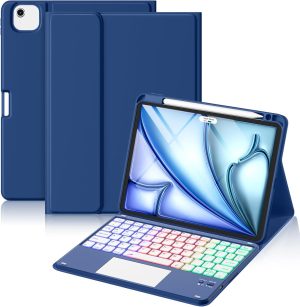 Hamile iPad Air 11" / Pro 11" Keyboard Case, Navy Blue